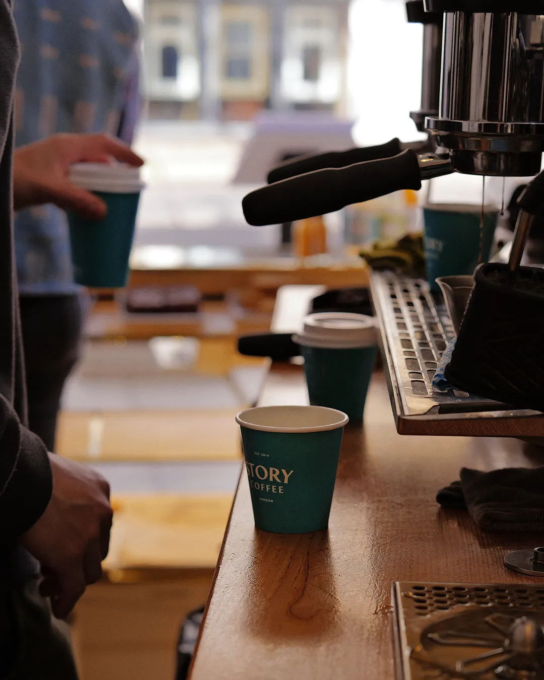 Coffees being prepared at Story Coffee